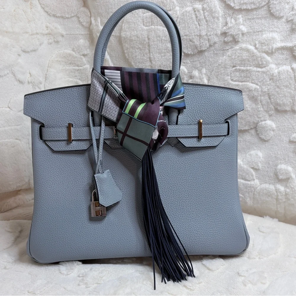 Fringe Handbag Wrap/ Scarf in Color: Blue Fringe with Pink/Blue Horse Pattern